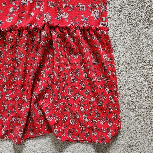 Studio B by Bobeau Boho Red FloralMaxi Dress  Size L - Picture 5 of 8